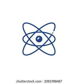  Atom. Thin line customizable illustration. Contour symbol. Vector isolated outline drawing.
