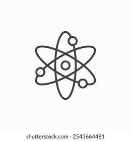 Atom thin line vector icon.