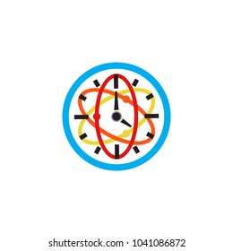 Atom Time Logo Icon Design