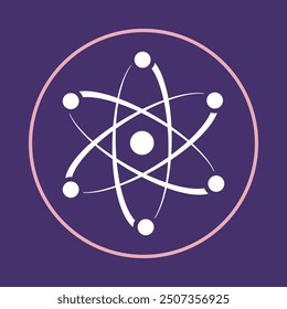 Atom trendy icon true abstract vector illustration colorful artwork beautiful design.eps