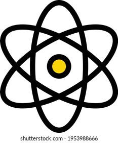 atom vector colour line icon