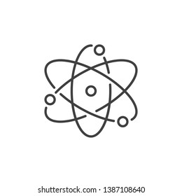 Atom vector concept icon or design element in thin line style