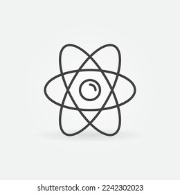 Atom vector concept linear icon or design element