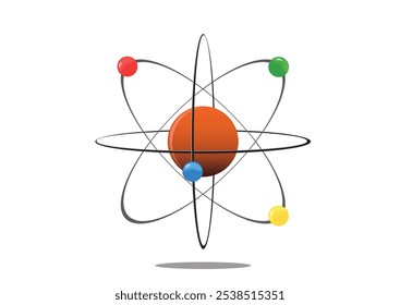Atom vector flat design isolated on white background