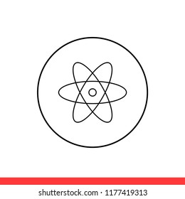 Atom vector icon, electron symbol. Simple, flat design for web or mobile app