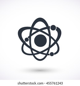 Atom vector icon. Graphic symbol web design, logo. Gray glyph on a white background. Isolated sign.