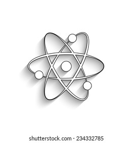 atom  - vector icon with shadow