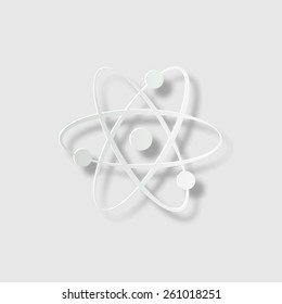 atom   - vector icon with shadow