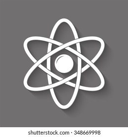 atom vector icon with shadow