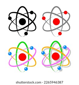 Atom vector icons on white background