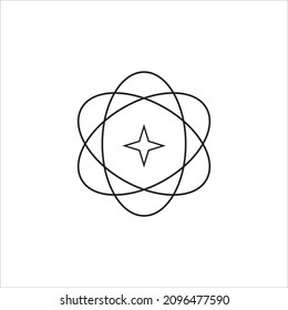Atom vector illustration. A flat illustration design of Atom icon on a white background.