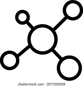 atom vector illustration isolated on a transparent background. stroke vector icons for concept or web graphics.