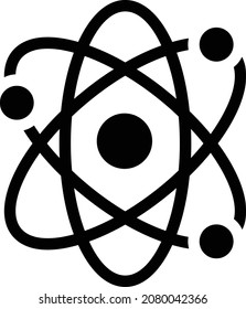 atom vector illustration isolated on a transparent background. glyph vector icons for concept or web graphics.