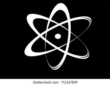 Atom Vector illustration on black background