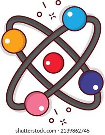 ilustración del vector atom en un fondo transparente.Símbolos de calidad premium. icono plano de línea vectorial para el concepto y el diseño gráfico.