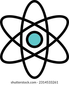 atom Vector illustration on a transparent background. Premium quality symmbols. Line Color vector icons for concept and graphic design.