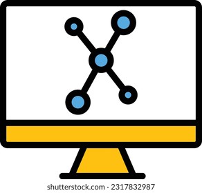 ilustración del vector atom en un fondo transparente. Símbolos de calidad superior. Iconos vectoriales de color de línea para el concepto y el diseño gráfico.