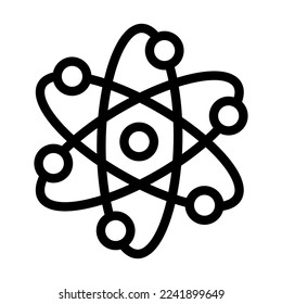 Atom Vector Line Icon Design