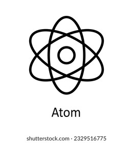Atom Vector  outline Icon Design illustration. Medical and Health Symbol on White background EPS 10 File