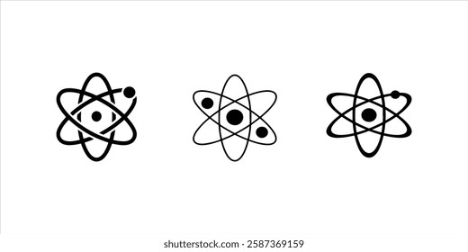 Atom vector set illustration on white background. 
atom icon art.