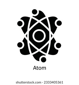 Atom Vector  solid Icon Design illustration. Nature and ecology Symbol on White background EPS 10 File