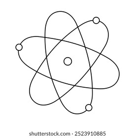 Atom vector symbol,simple icon illustration,atomic science research logo
