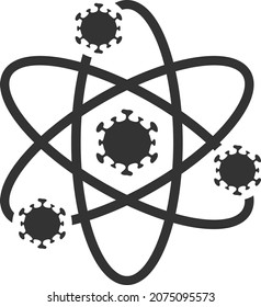 Icono de virus átomos con estilo plano. Imagen de icono de virus vectoriales aislados en un fondo blanco.