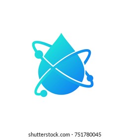 Atom Water Logo and Icon Element