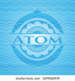 Atom water wave badge background. Vector Illustration. Detailed.