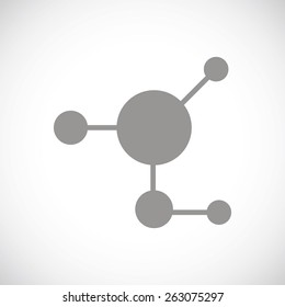 Atom web black icon on a white background. Vector symbol