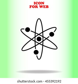 Atom web icon. Black illustration on white background