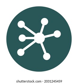 Glifo blanco átomo con icono de vector de fondo de color que puede modificar o editar fácilmente 