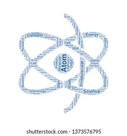 atom word cloud. tag cloud about atom