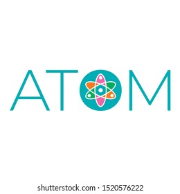 Atom Word Atom Symbol Colorful Atom Stock Vector (Royalty Free ...