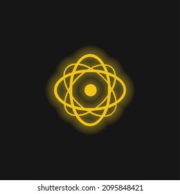 Atom yellow glowing neon icon