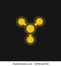 Atom yellow glowing neon icon