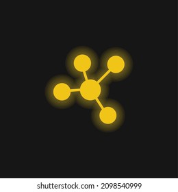 Atom yellow glowing neon icon