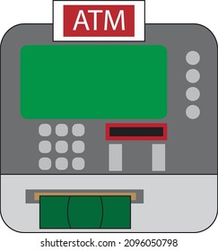 An Atomatic Teller Machine (ATM ) - Illustration , vector, icon 