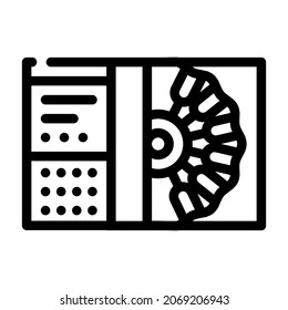 vector de icono de la línea del espectrómetro de absorción atómica. señal del espectrómetro de absorción atómica. símbolo de contorno aislado ilustración negra
