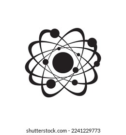 Atomic Atom Electrons Protons Chemical Sign Icon Vector