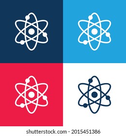 Atomic blue and red four color minimal icon set