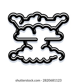 Atomic bomb blast creating a mushroom cloud, illustrating powerful explosion, danger, disaster, and potential devastation in a simple icon style on a clean white background