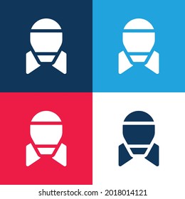 Atomic Bomb blue and red four color minimal icon set