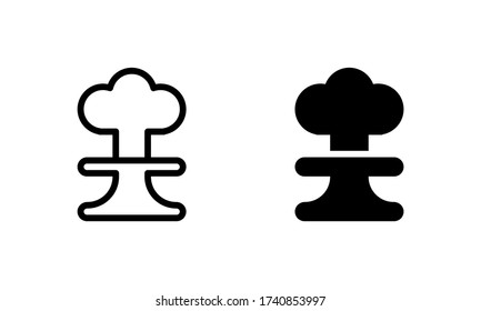 Icono de explosión de bomba atómica, logotipo, vector