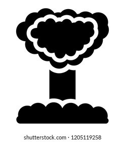 
An atomic bomb explosion in a military war
