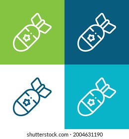 Atomic Bomb Flat four color minimal icon set