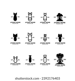 Design-Illustrationsvorlage für Atombomb-Symbole