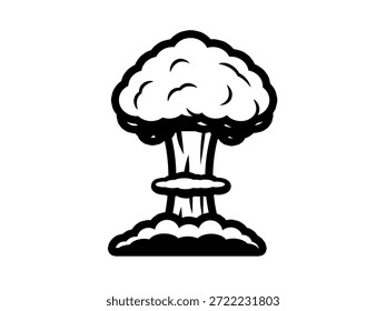 Atomic bomb icon isolated on white background.