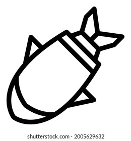 Icono de bomba atómica. Icono del vector de la bomba atómica de contorno para diseño web aislado en fondo blanco