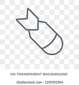 Atomic bomb icon. Trendy flat vector Atomic bomb icon on transparent background from Fairy Tale collection. High quality filled Atomic bomb symbol use for web and mobile